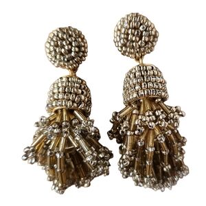 J Crew Beaded Tassel Pierced Earrings New